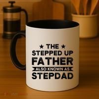 The Stepped Up Father Stepson Bonusson Stepdad Gift Coffee Mug thumb 4