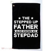 The Stepped Up Father Stepson Bonusson Stepdad Gift Golf Towel thumb 0