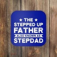 The Stepped Up Father Stepson Bonusson Stepdad Gift Coaster thumb 0