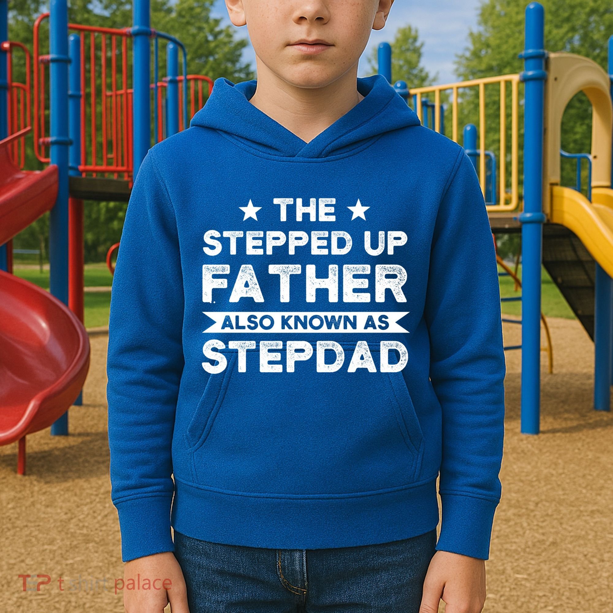 The Stepped Up Father Stepson Bonusson Stepdad Gift Kids Hoodie
