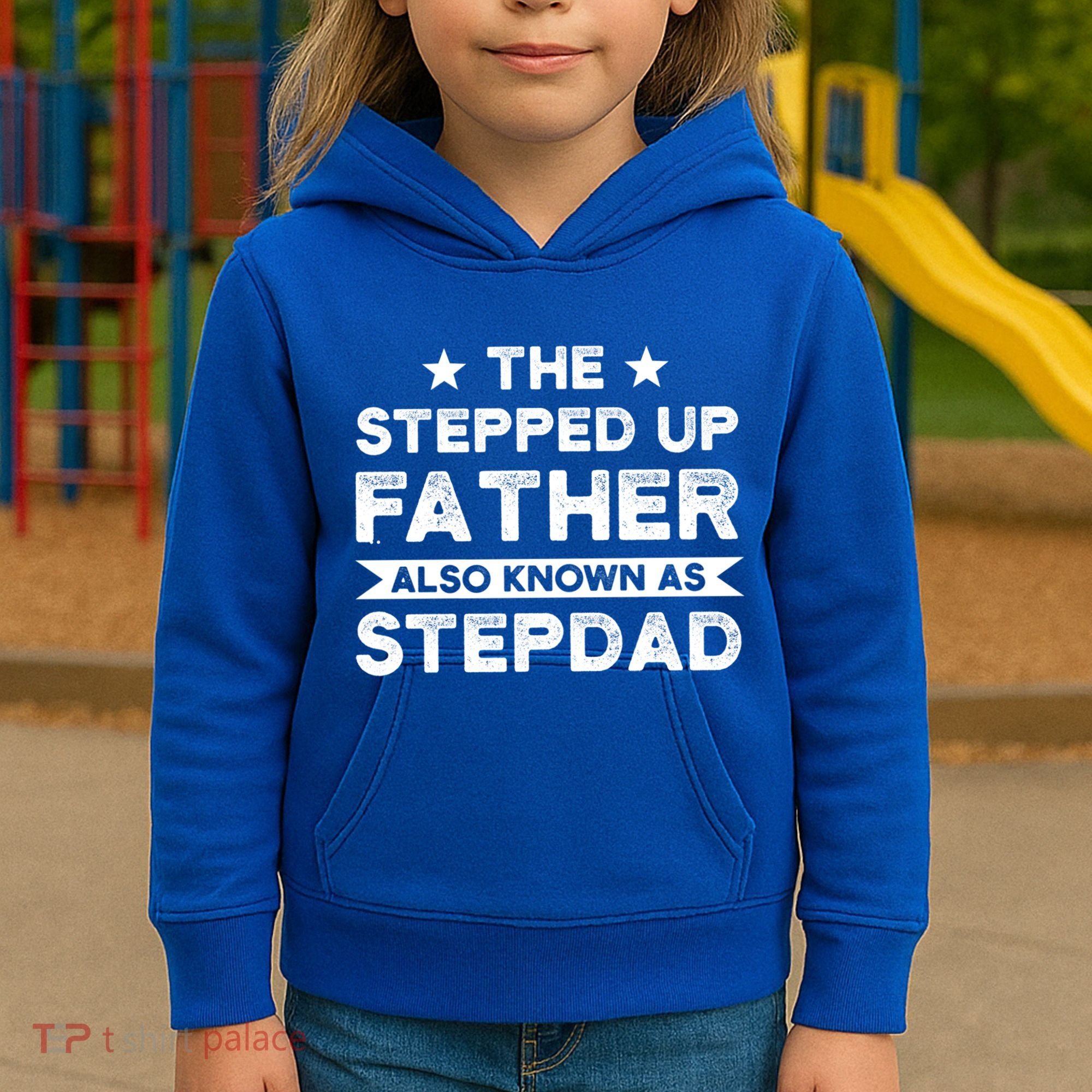 The Stepped Up Father Stepson Bonusson Stepdad Gift Kids Hoodie