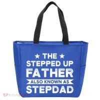 The Stepped Up Father Stepson Bonusson Stepdad Gift Tote Bag thumb 0