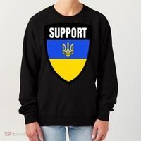 Tatical Support Ukrainian Flag Shield I Stand With Ukraine Military Women's Sweatshirt thumb 0