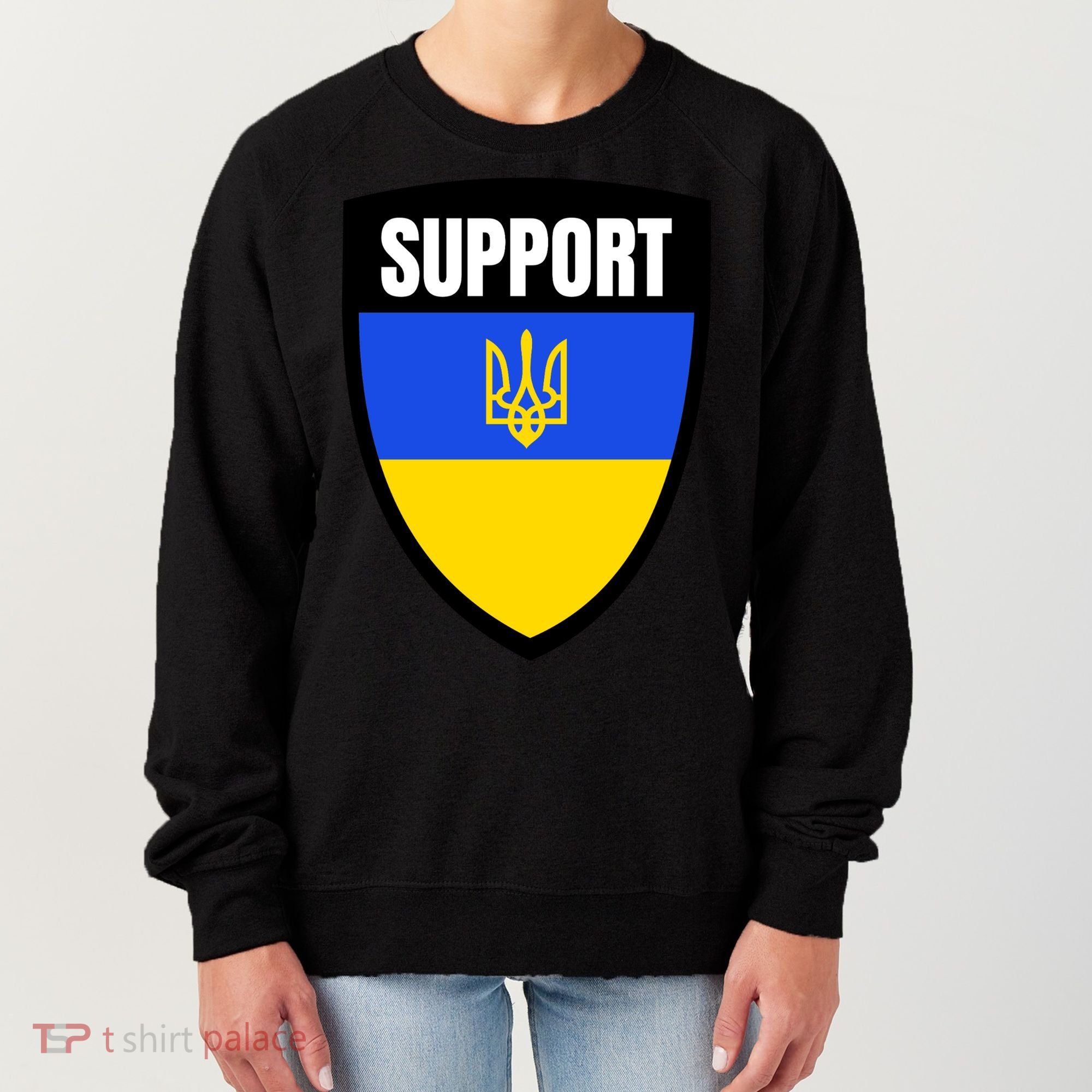 Tatical Support Ukrainian Flag Shield I Stand With Ukraine Military Women's Sweatshirt