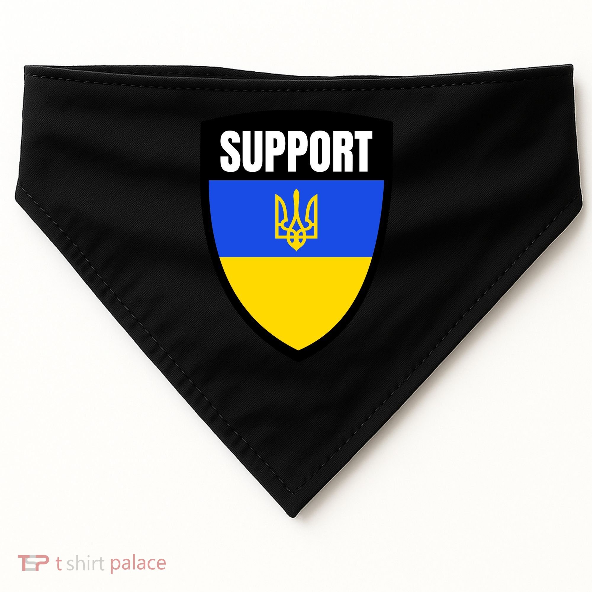 Tatical Support Ukrainian Flag Shield I Stand With Ukraine Military USA-Made Doggie Bandana