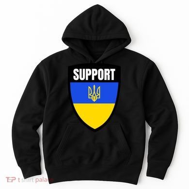 Tatical Support Ukrainian Flag Shield I Stand With Ukraine Military Hoodie