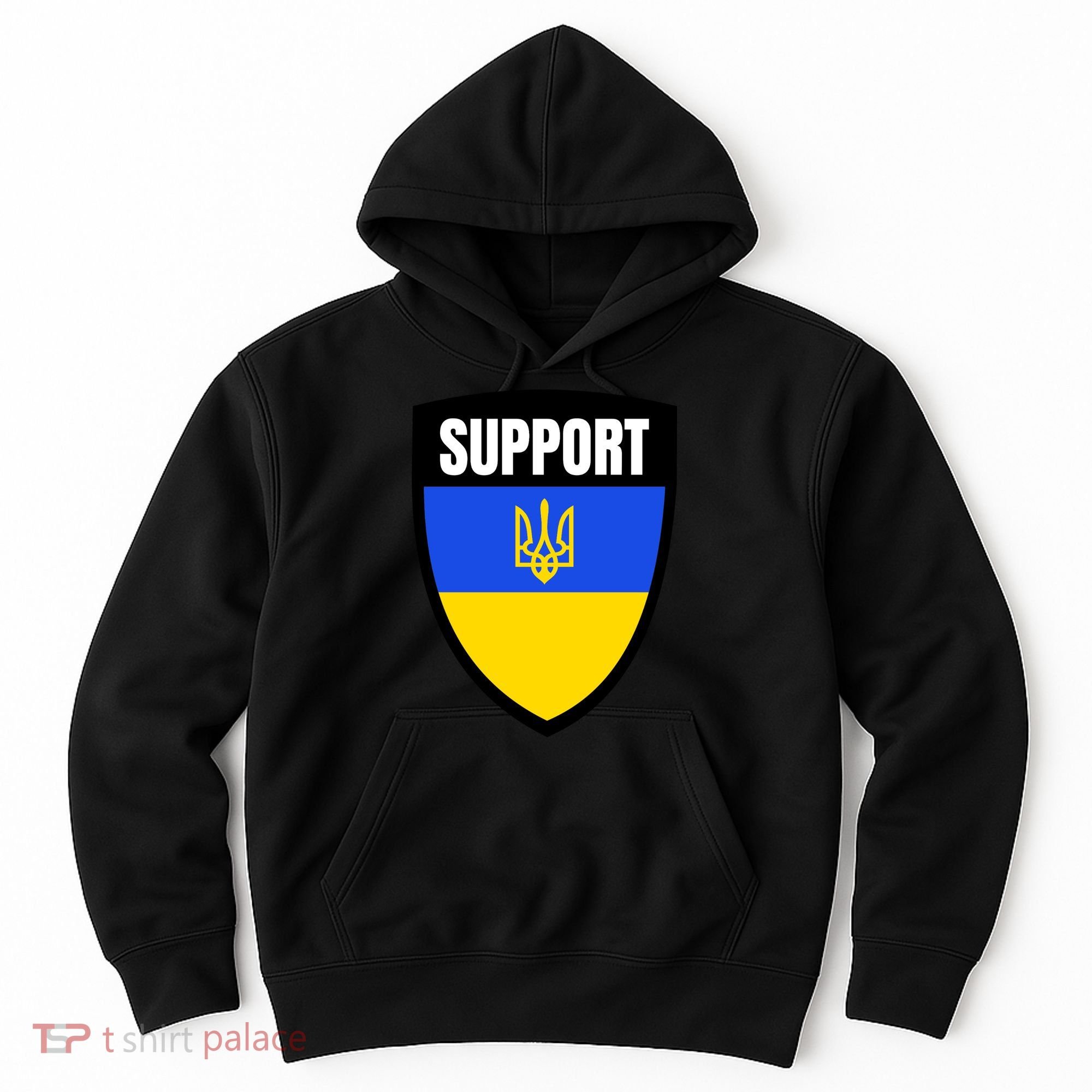 Tatical Support Ukrainian Flag Shield I Stand With Ukraine Military Hoodie