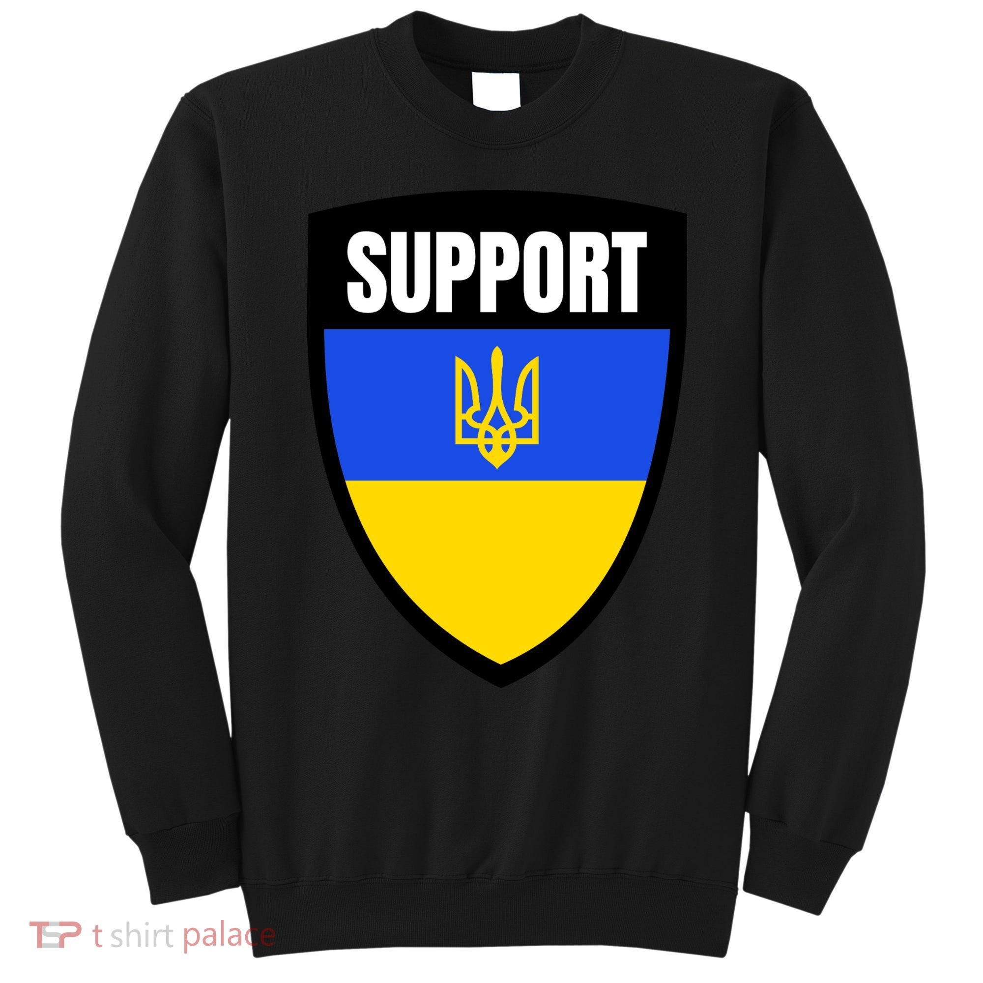 Tatical Support Ukrainian Flag Shield I Stand With Ukraine Military Sweatshirt