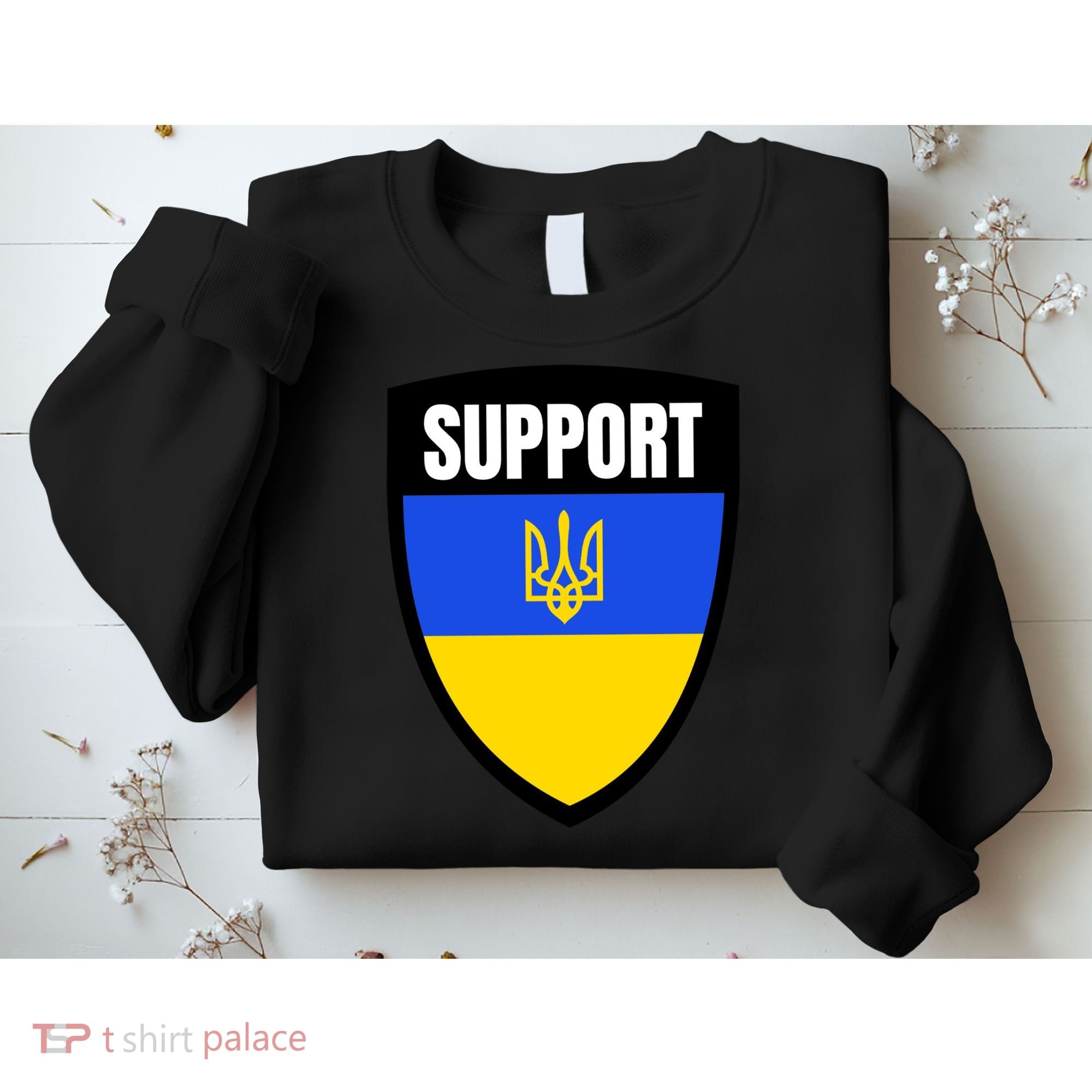 Tatical Support Ukrainian Flag Shield I Stand With Ukraine Military Sweatshirt