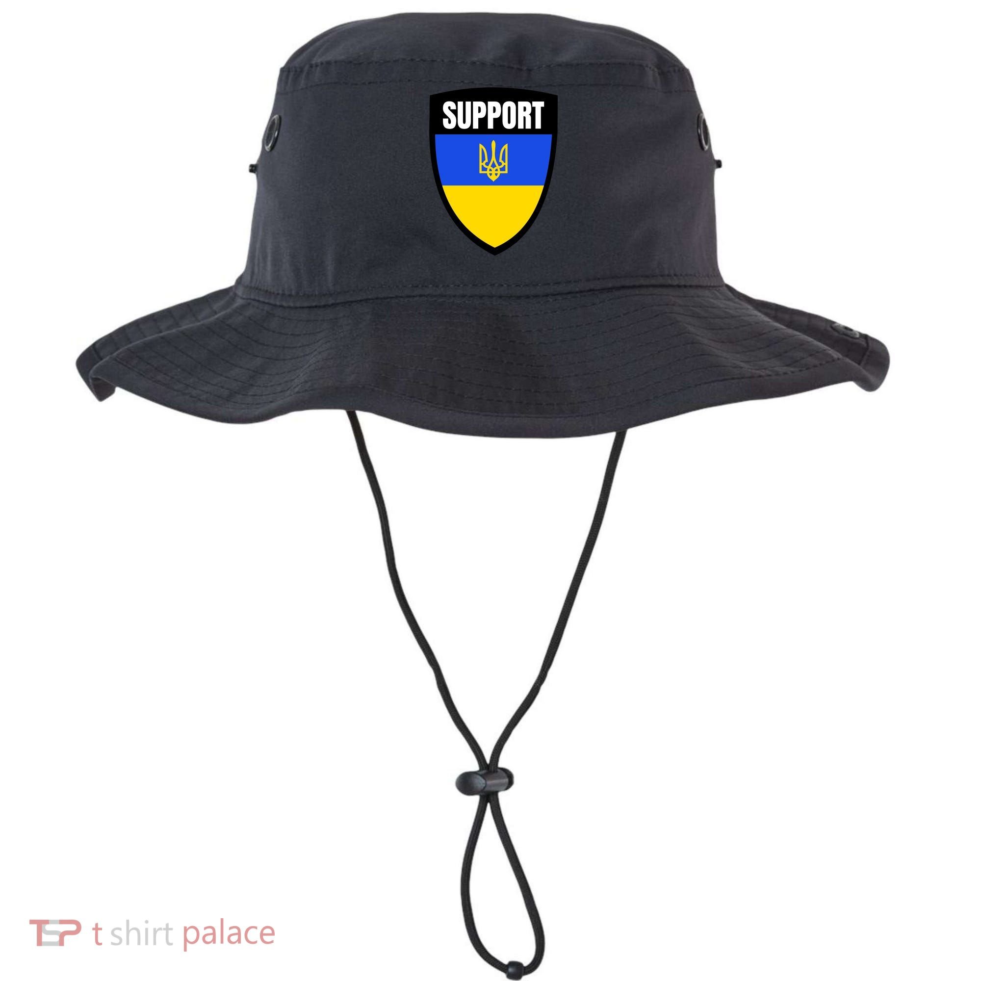 Tatical Support Ukrainian Flag Shield I Stand With Ukraine Military Bucket Hat