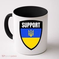 Tatical Support Ukrainian Flag Shield I Stand With Ukraine Military Coffee Mug thumb 0