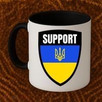 Tatical Support Ukrainian Flag Shield I Stand With Ukraine Military Coffee Mug thumb 2