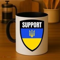 Tatical Support Ukrainian Flag Shield I Stand With Ukraine Military Coffee Mug thumb 4