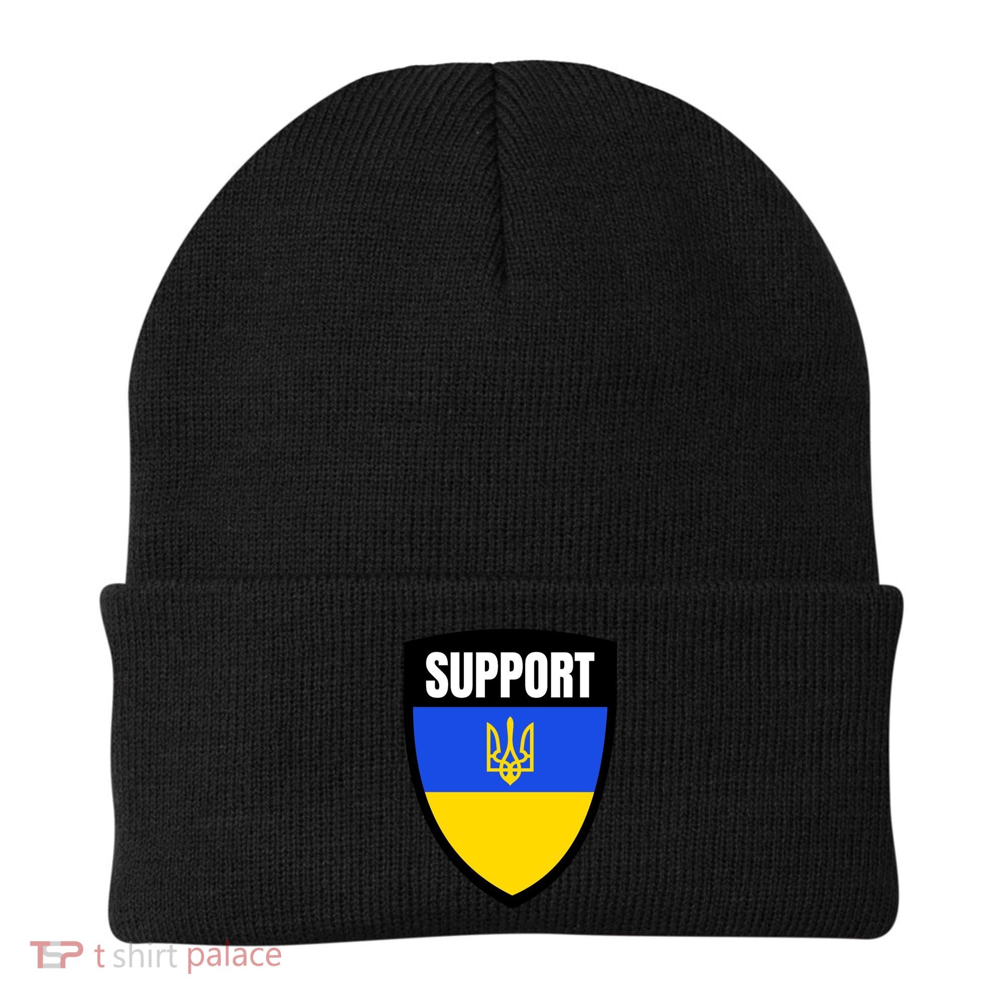 Tatical Support Ukrainian Flag Shield I Stand With Ukraine Military Beanie