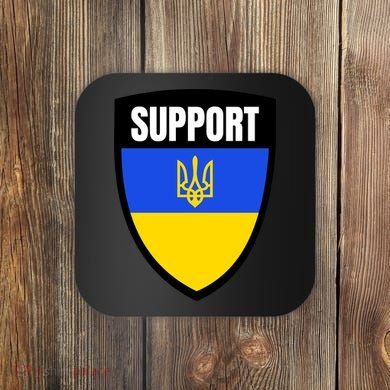 Tatical Support Ukrainian Flag Shield I Stand With Ukraine Military Coaster