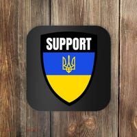 Tatical Support Ukrainian Flag Shield I Stand With Ukraine Military Coaster thumb 0