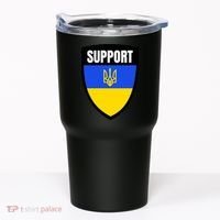 Tatical Support Ukrainian Flag Shield I Stand With Ukraine Military Tumbler thumb 0