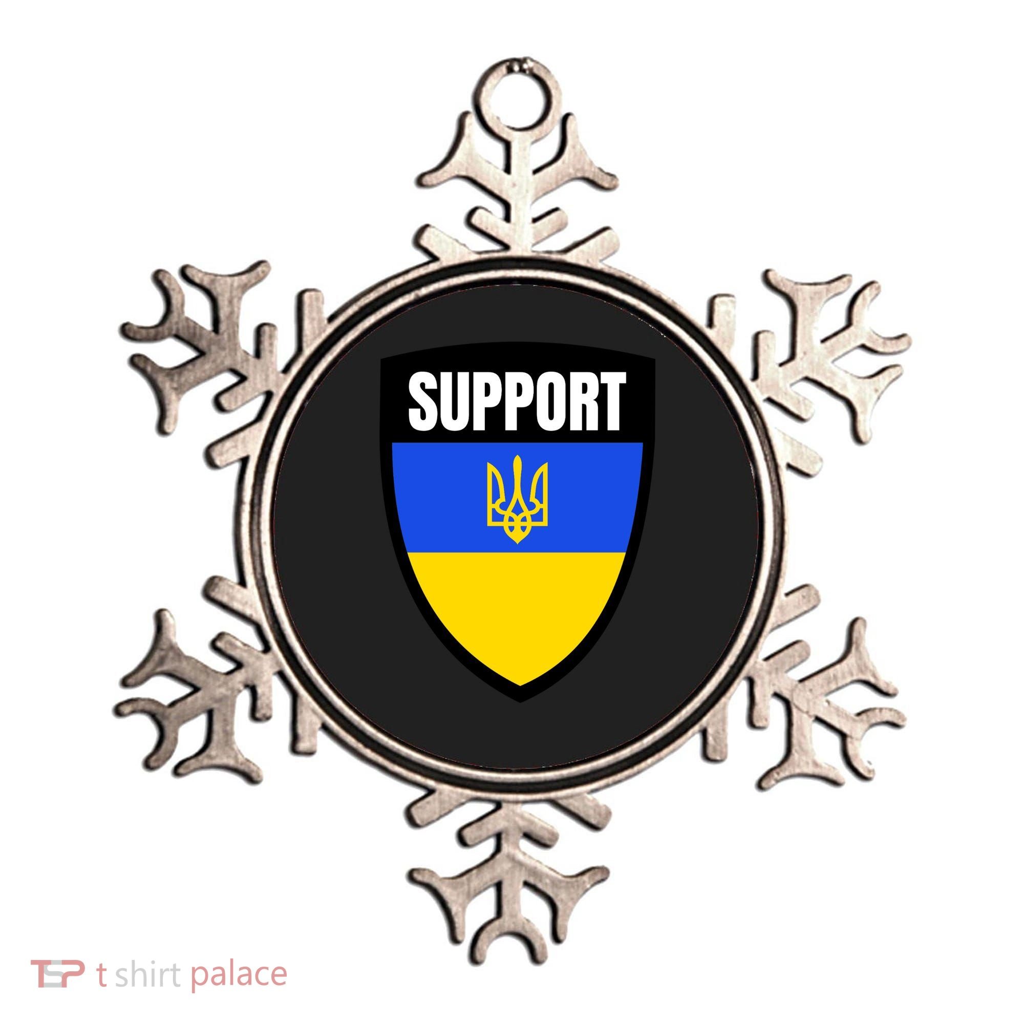 Tatical Support Ukrainian Flag Shield I Stand With Ukraine Military Ornament