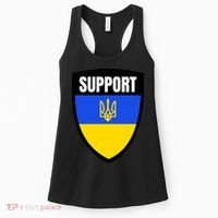 Tatical Support Ukrainian Flag Shield I Stand With Ukraine Military Women's Tank Top thumb 0