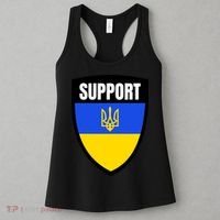 Tatical Support Ukrainian Flag Shield I Stand With Ukraine Military Women's Tank Top thumb 3