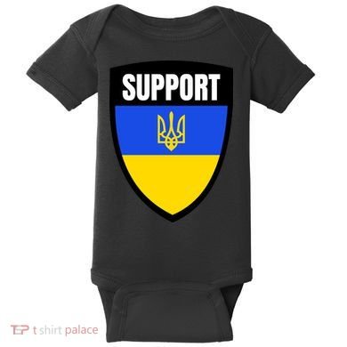 Tatical Support Ukrainian Flag Shield I Stand With Ukraine Military Baby Bodysuit
