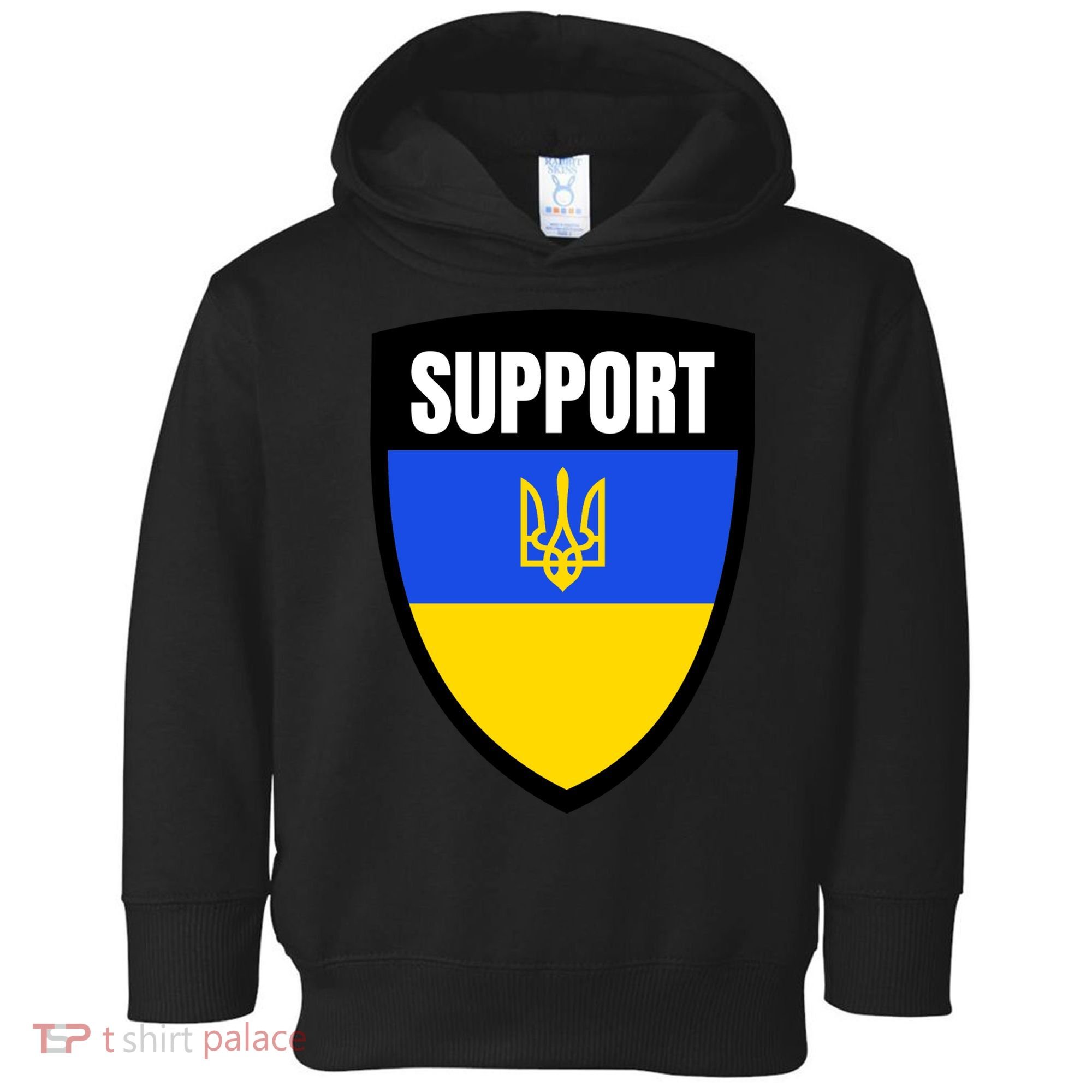 Tatical Support Ukrainian Flag Shield I Stand With Ukraine Military Toddler Hoodie