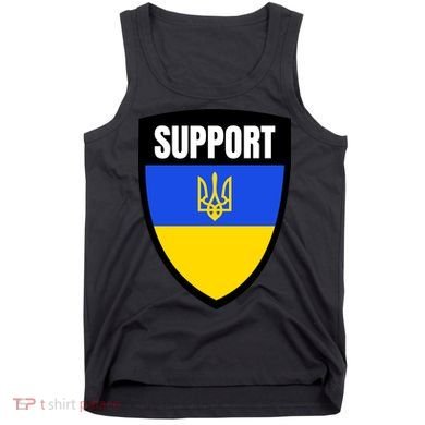 Tatical Support Ukrainian Flag Shield I Stand With Ukraine Military Tank Top