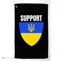 Tatical Support Ukrainian Flag Shield I Stand With Ukraine Military Golf Towel thumb 0