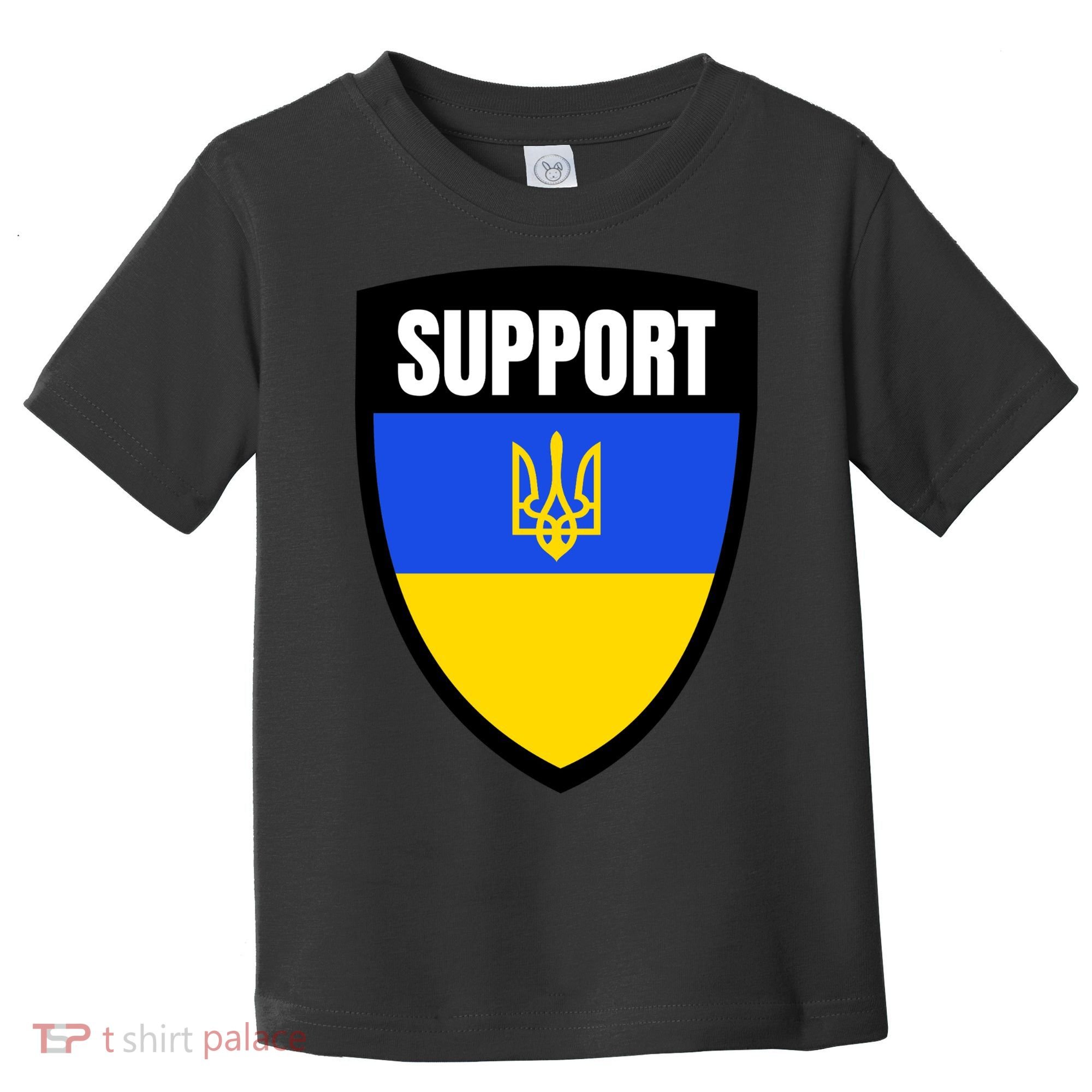 Tatical Support Ukrainian Flag Shield I Stand With Ukraine Military Toddler T-Shirt