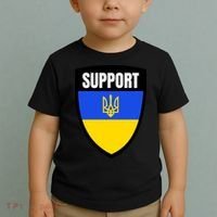 Tatical Support Ukrainian Flag Shield I Stand With Ukraine Military Toddler T-Shirt thumb 2