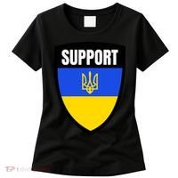 Tatical Support Ukrainian Flag Shield I Stand With Ukraine Military Women's T-Shirt thumb 0