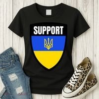 Tatical Support Ukrainian Flag Shield I Stand With Ukraine Military Women's T-Shirt thumb 3