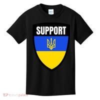 Tatical Support Ukrainian Flag Shield I Stand With Ukraine Military Kids T-Shirt thumb 0