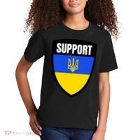 Tatical Support Ukrainian Flag Shield I Stand With Ukraine Military Kids T-Shirt thumb 2