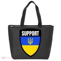 Tatical Support Ukrainian Flag Shield I Stand With Ukraine Military Tote Bag thumb 0