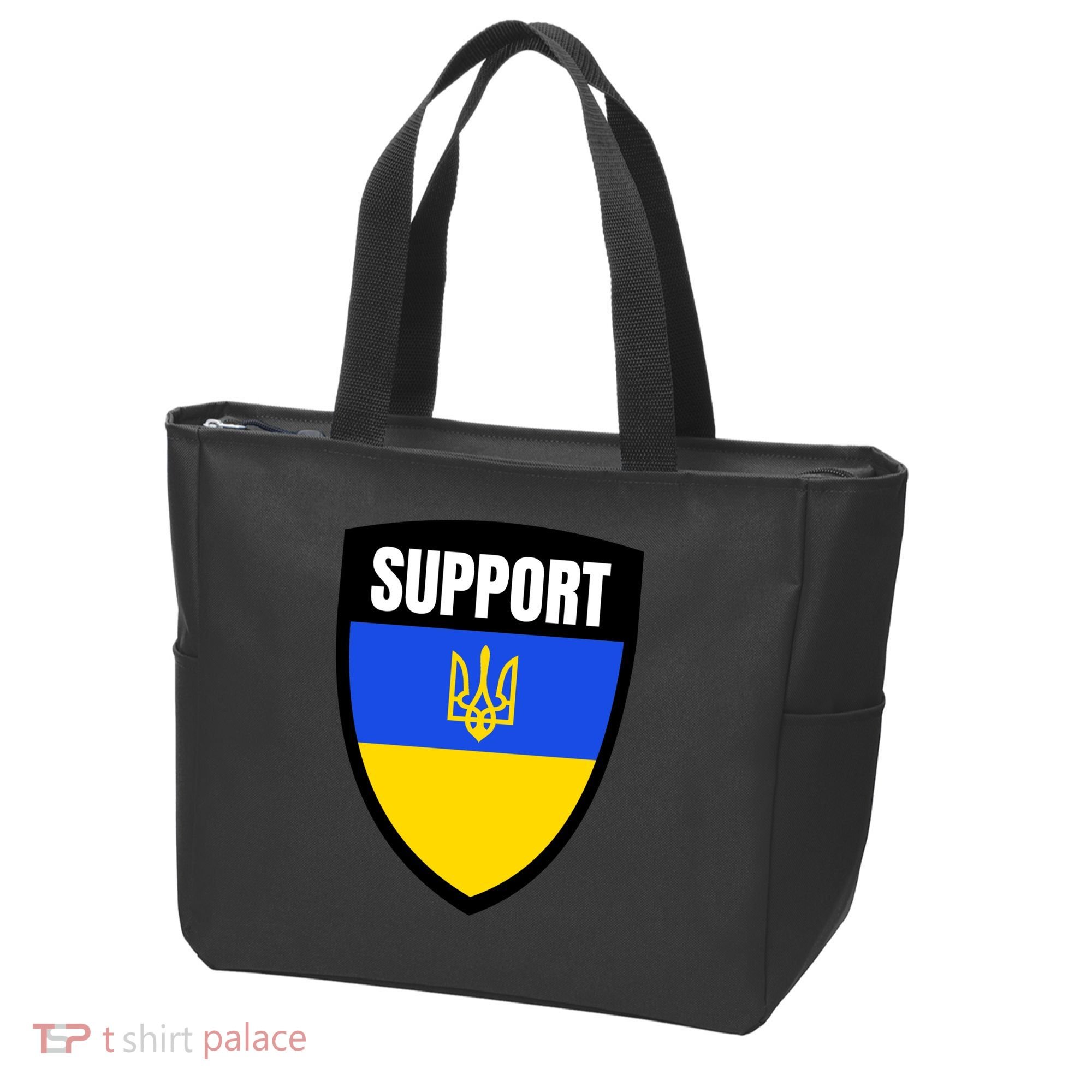Tatical Support Ukrainian Flag Shield I Stand With Ukraine Military Tote Bag