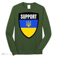Tatical Support Ukrainian Flag Shield I Stand With Ukraine Military Long Sleeve Shirt thumb 0