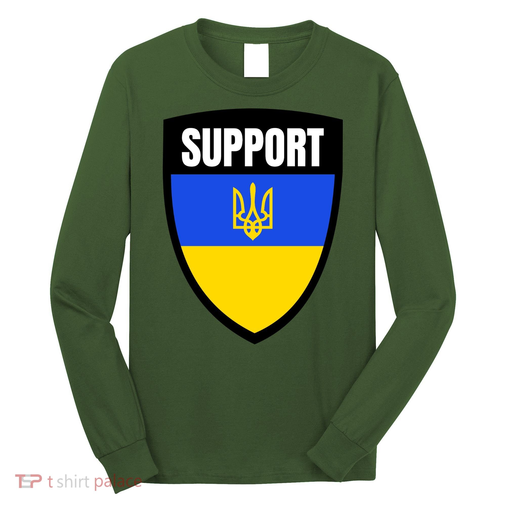 Tatical Support Ukrainian Flag Shield I Stand With Ukraine Military Long Sleeve Shirt