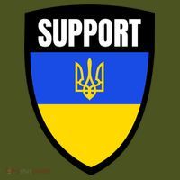 Tatical Support Ukrainian Flag Shield I Stand With Ukraine Military T-Shirt thumb 7