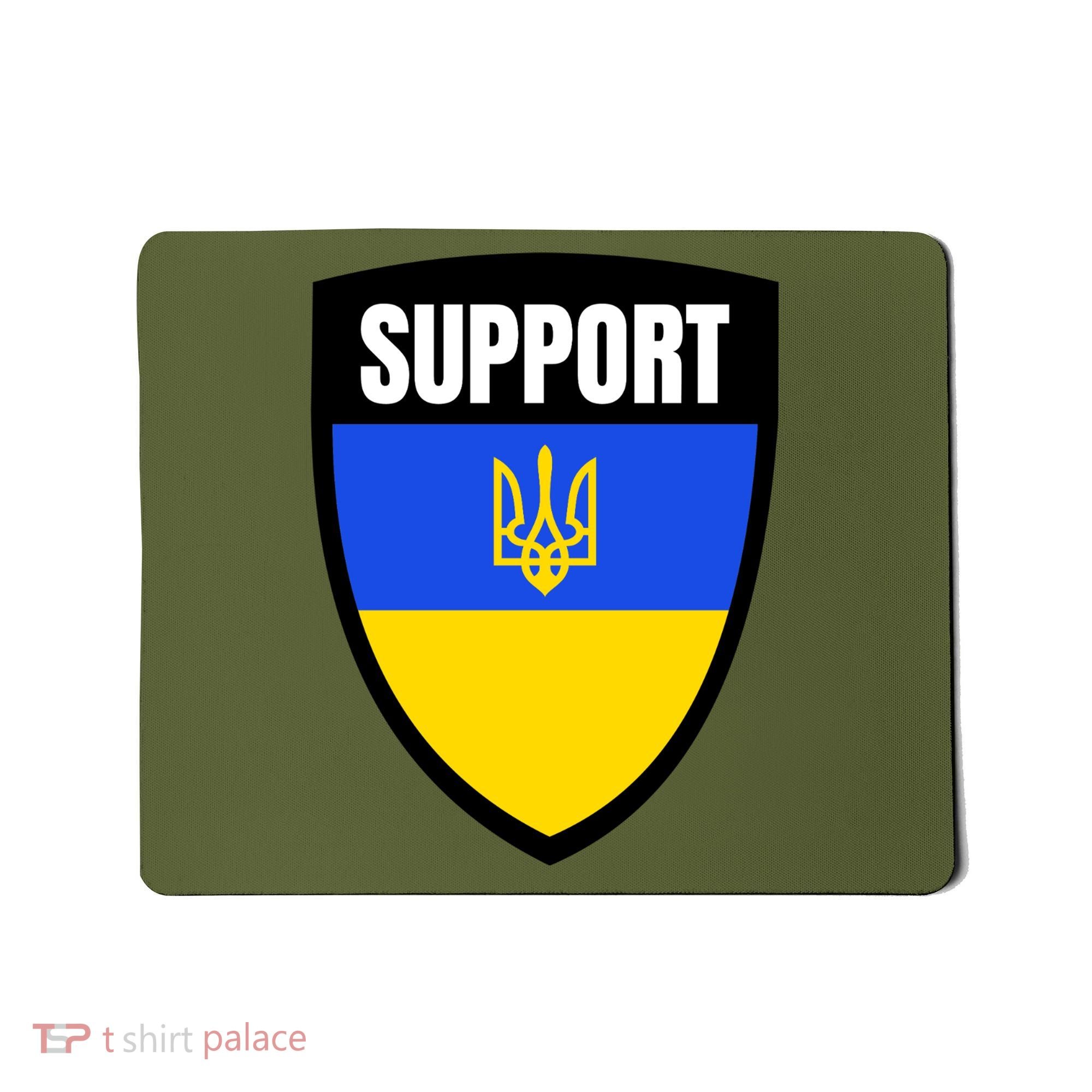 Tatical Support Ukrainian Flag Shield I Stand With Ukraine Military Mousepad