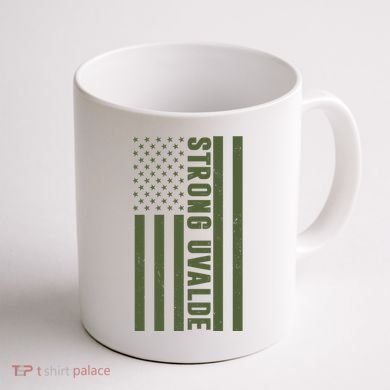 Texas Strong Uvalde United States Flag Coffee Mug back