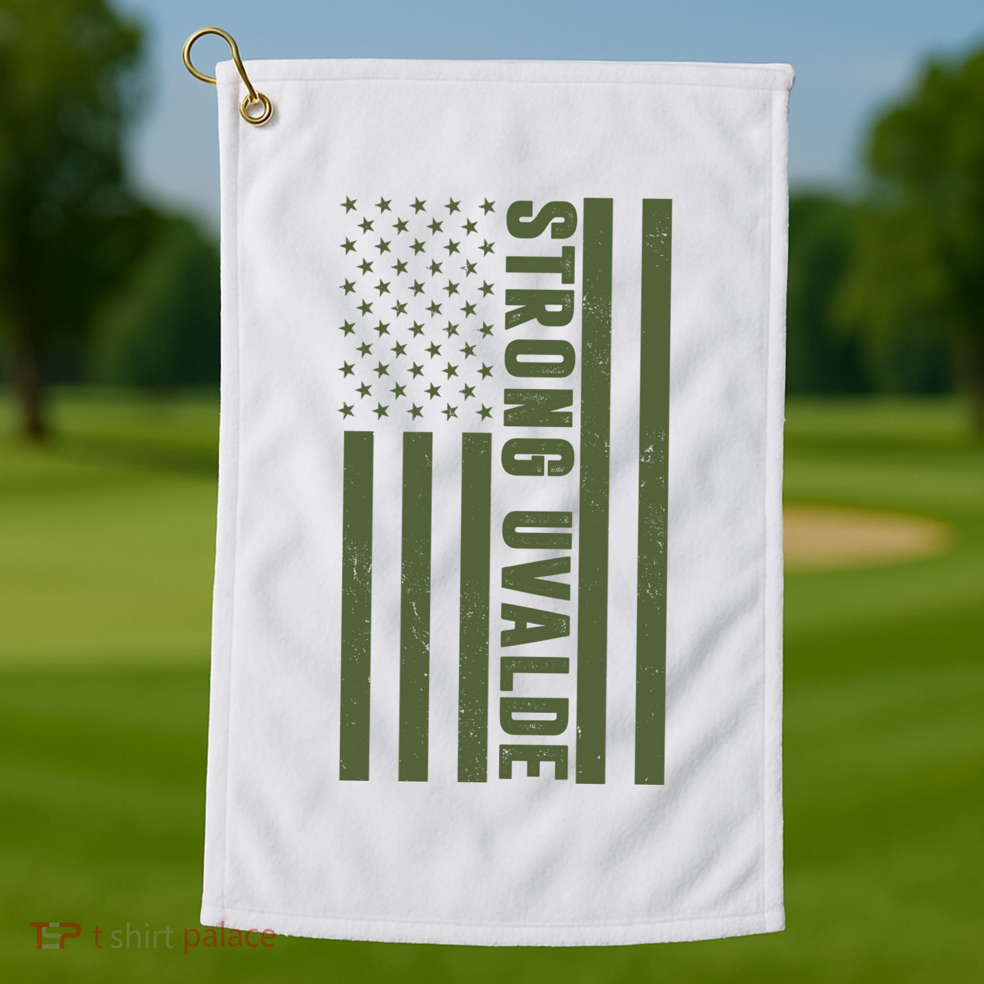 Texas Strong Uvalde United States Flag Golf Towel