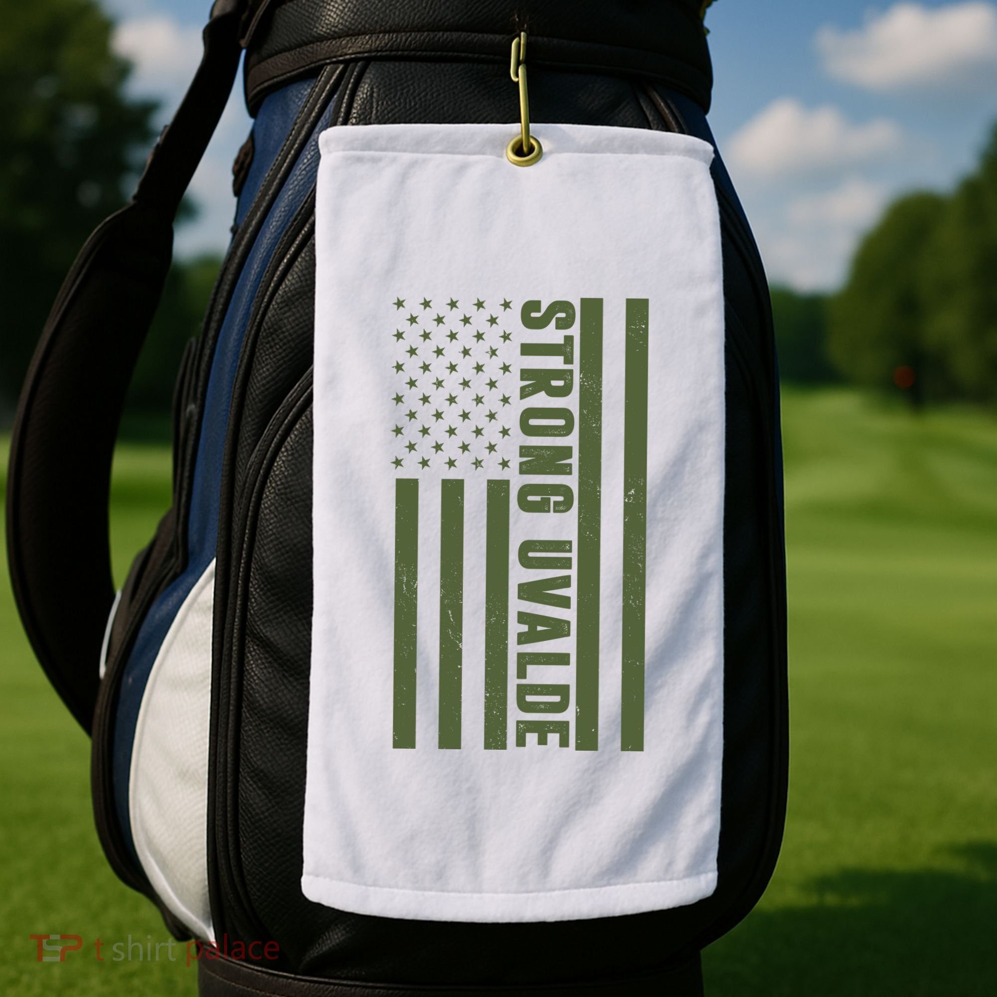 Texas Strong Uvalde United States Flag Golf Towel