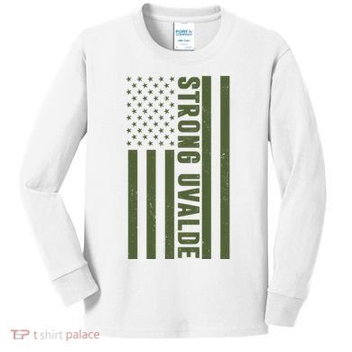 Texas Strong Uvalde United States Flag Kids Long Sleeve Shirt
