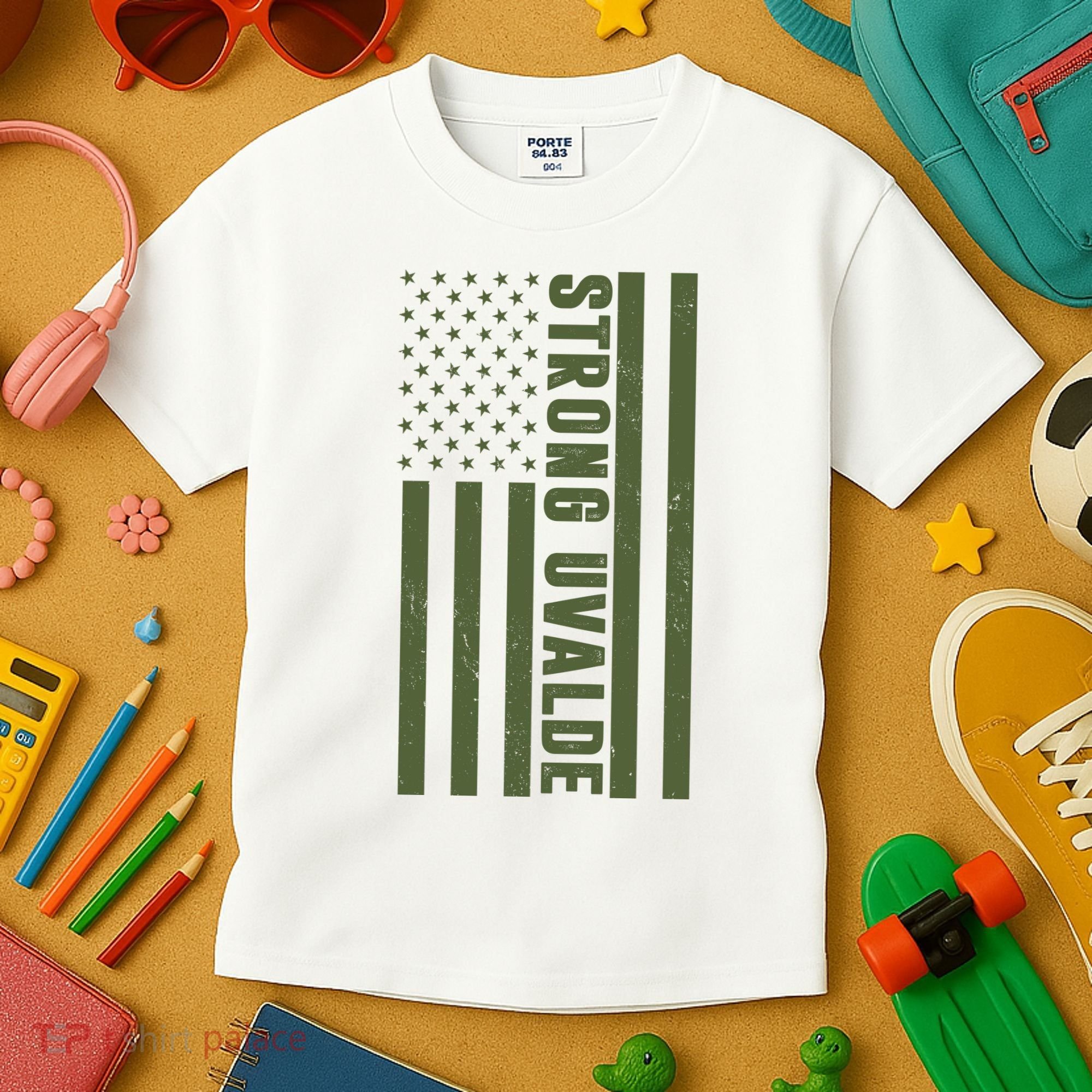 Texas Strong Uvalde United States Flag Kids T-Shirt