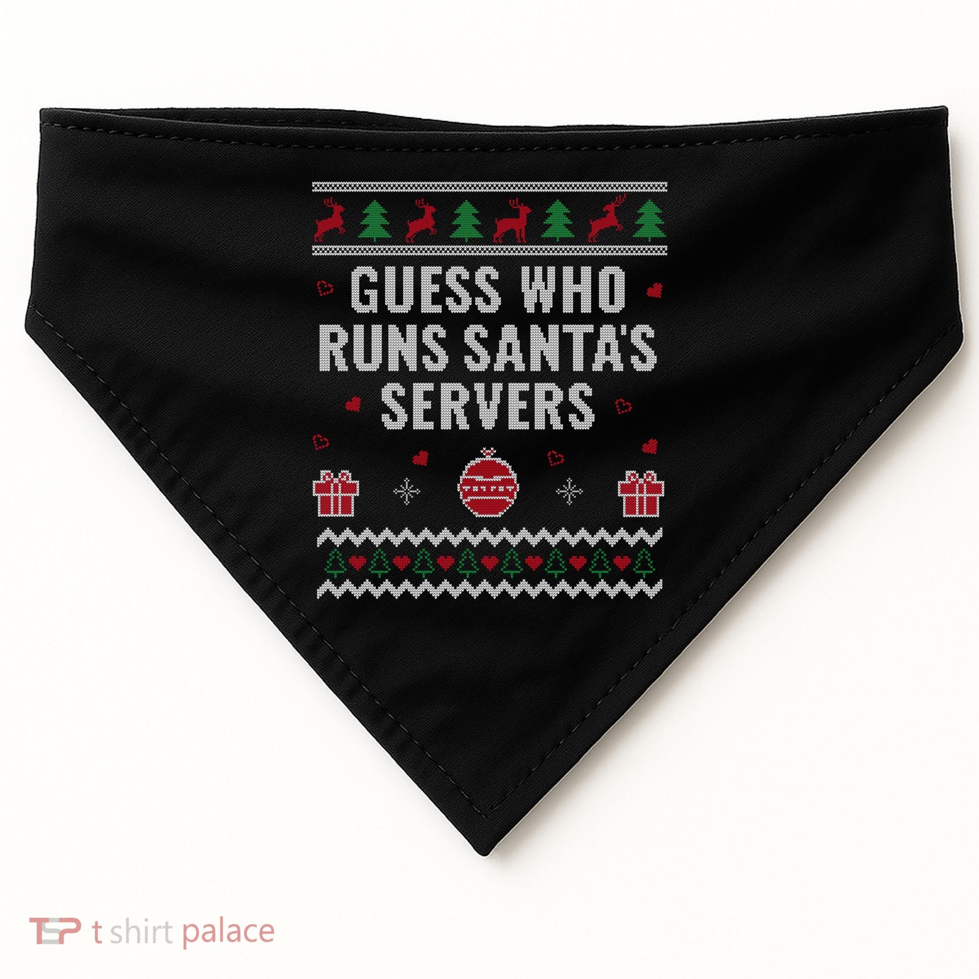 Tech Support Ugly Christmas Funny Computer It Nerd Xmas Cool Gift USA-Made Doggie Bandana