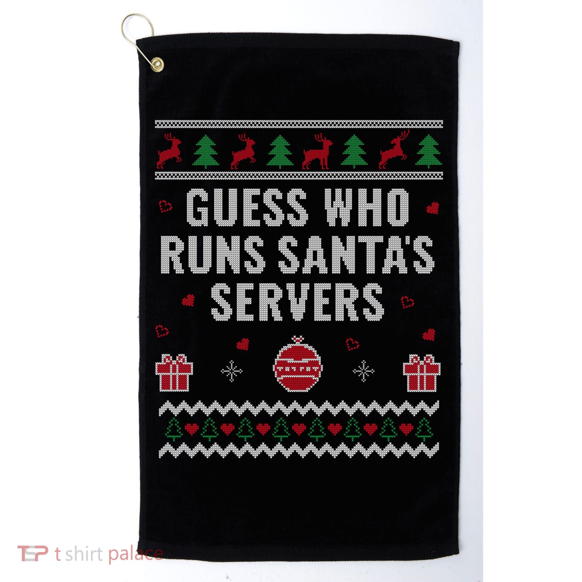 Tech Support Ugly Christmas Funny Computer It Nerd Xmas Cool Gift Golf Towel