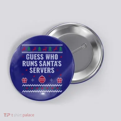 Tech Support Ugly Christmas Funny Computer It Nerd Xmas Cool Gift Button
