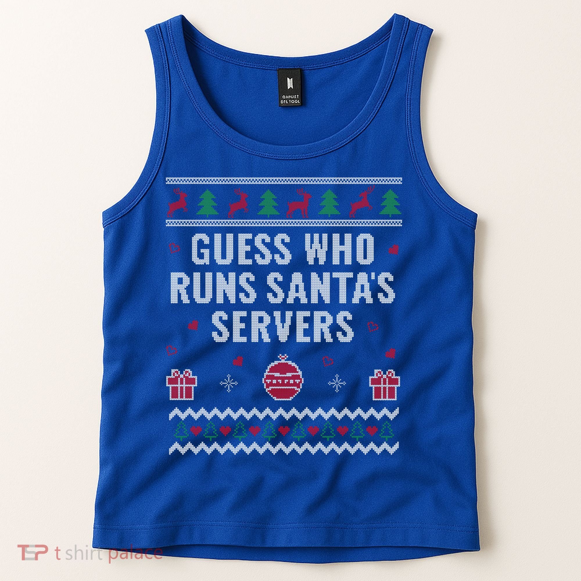 Tech Support Ugly Christmas Funny Computer It Nerd Xmas Cool Gift Tank Top