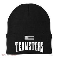 Teamsters Solidarity Union Worker Labor Protest Usa Flag Beanie thumb 0